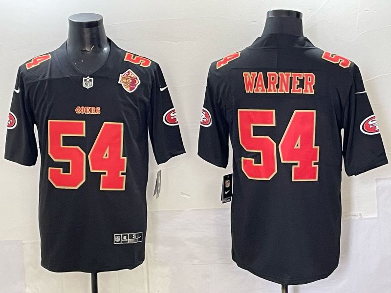 Men San Francisco 49ers #54 Warner Black gold Nike Limited NFL 2025 Jersey style 04->san francisco 49ers->NFL Jersey